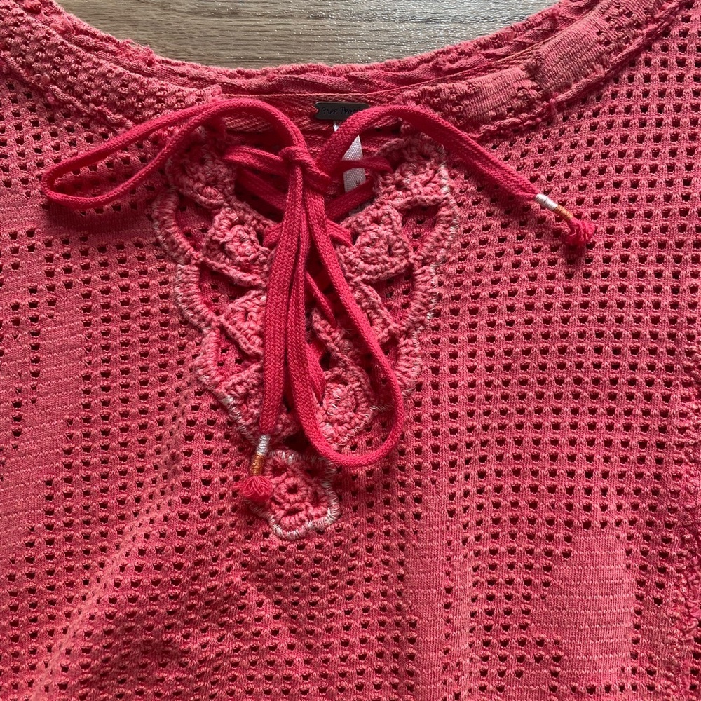 Free People Crochet Knit Short Sleeve Shirt - Picture 3 of 8